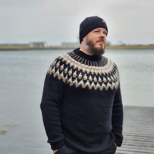 Kveldúlfur - Icelandic Sweater - Black - icelandicstore.is