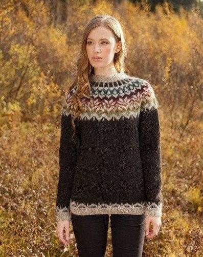 Anniversary - Sheep Black Knitting Kit. Afmaeli - Icelandic Lettlopi Sweater Knitting Kit Pattern - The Icelandic Store