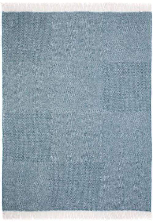 Icelandic Blanket - Bót #2062. One colored Bót - Blue Icelandic Wool Blanket. The Icelandic Store