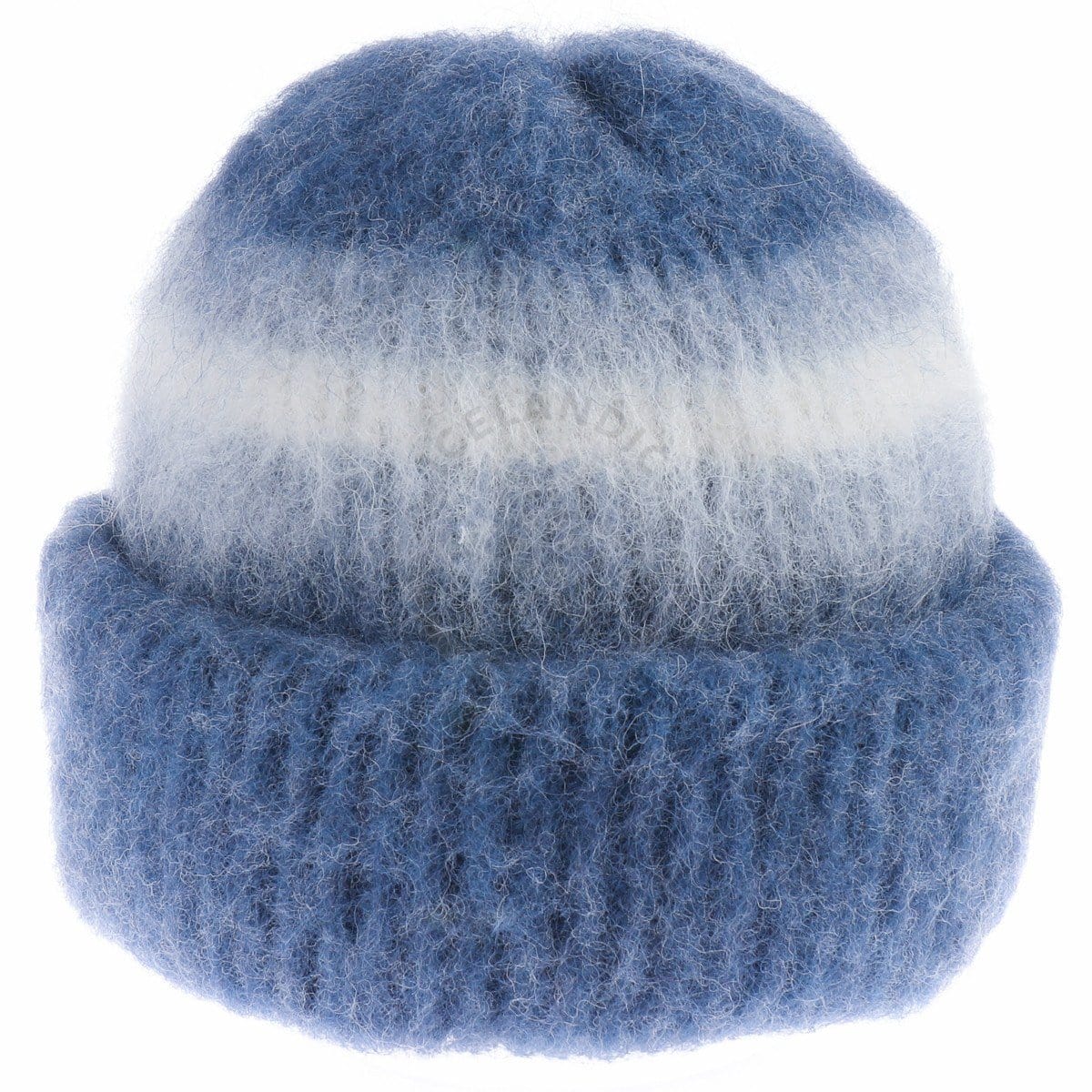 Brushed Wool Hat - Blue / White - icelandicstore.is