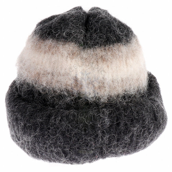 Brushed Wool Hat - Black / Brown - icelandicstore.is