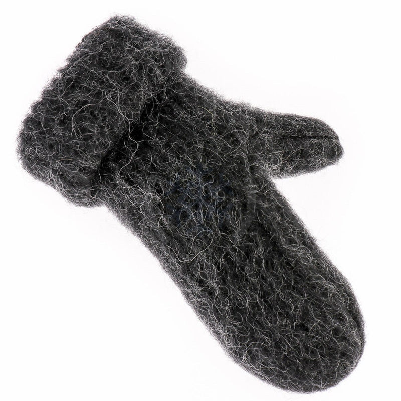 Brushed Wool Mittens - Black Heather - icelandicstore.is