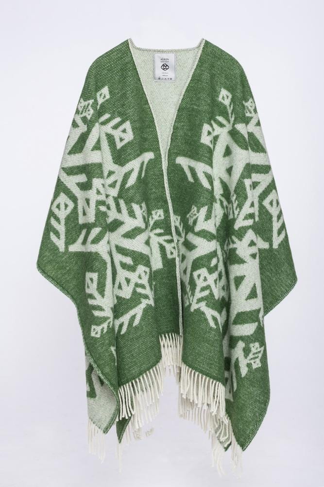 Alrún wool cape - Green Love - icelandicstore.is