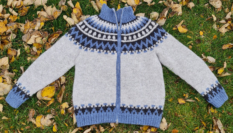 Garri - Icelandic Cardigan - Grey-Blue - icelandicstore.is