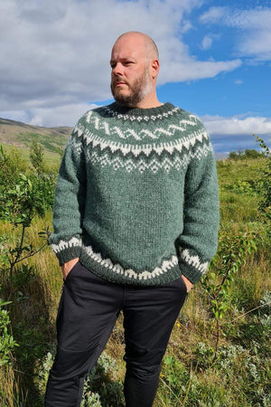 Ernir - Icelandic Sweater - Green Heather