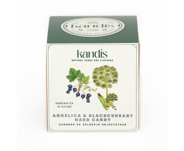 Handcrafted hard candy with Angelica and Blackcurrant flavor - The Icelandic Store