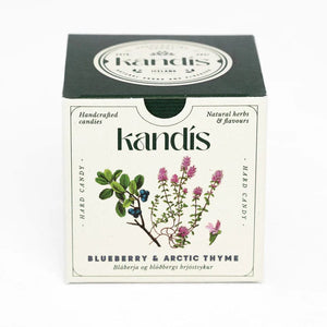 Handcrafted hard candy with Arctic Thyme and Blueberry flavor