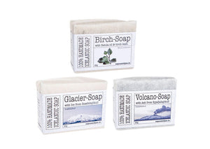 3 Volcano Glacier Birch Soap Bars Iceland