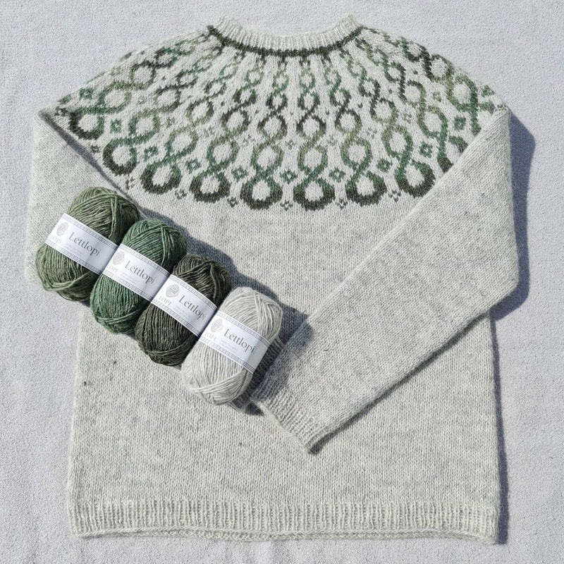 Eternity - Grey/Green Icelandic Sweater - The Icelandic Store
