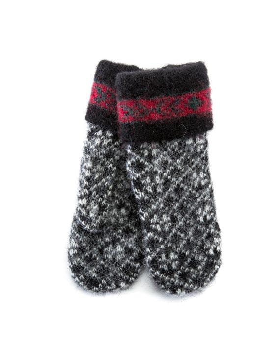 Brushed Wool Mittens - Norwegian Black - icelandicstore.is