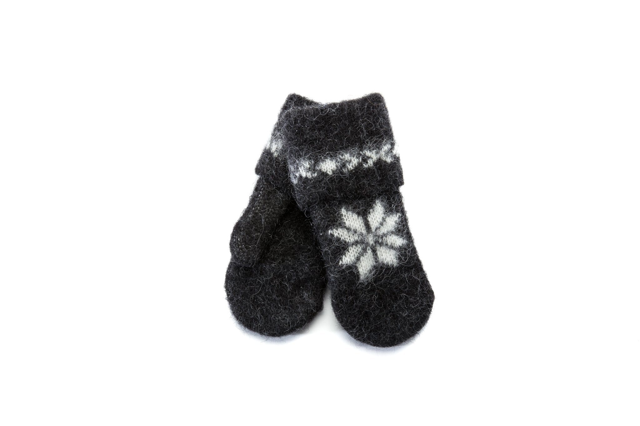 Wool mittens – Brushed wool - Black - icelandicstore.is