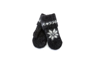 Wool mittens – Brushed wool - Black