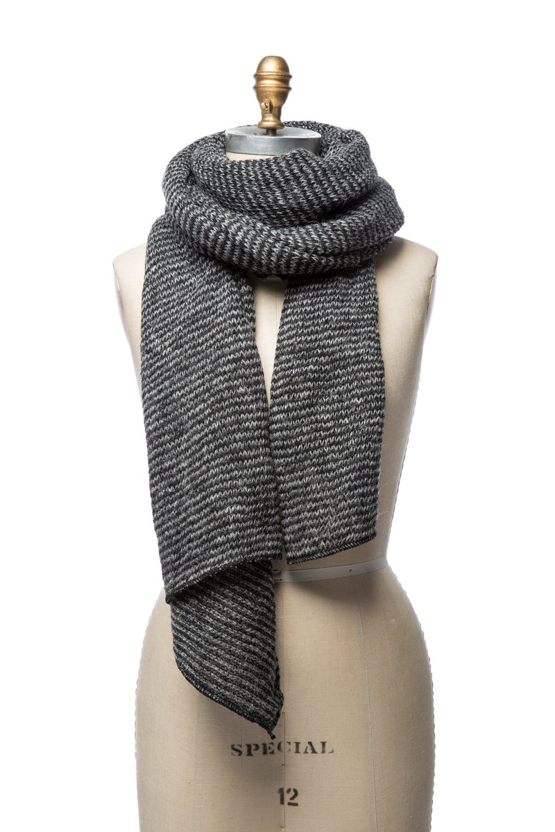 Striped Wool Scarf - Grey/Light Grey - icelandicstore.is