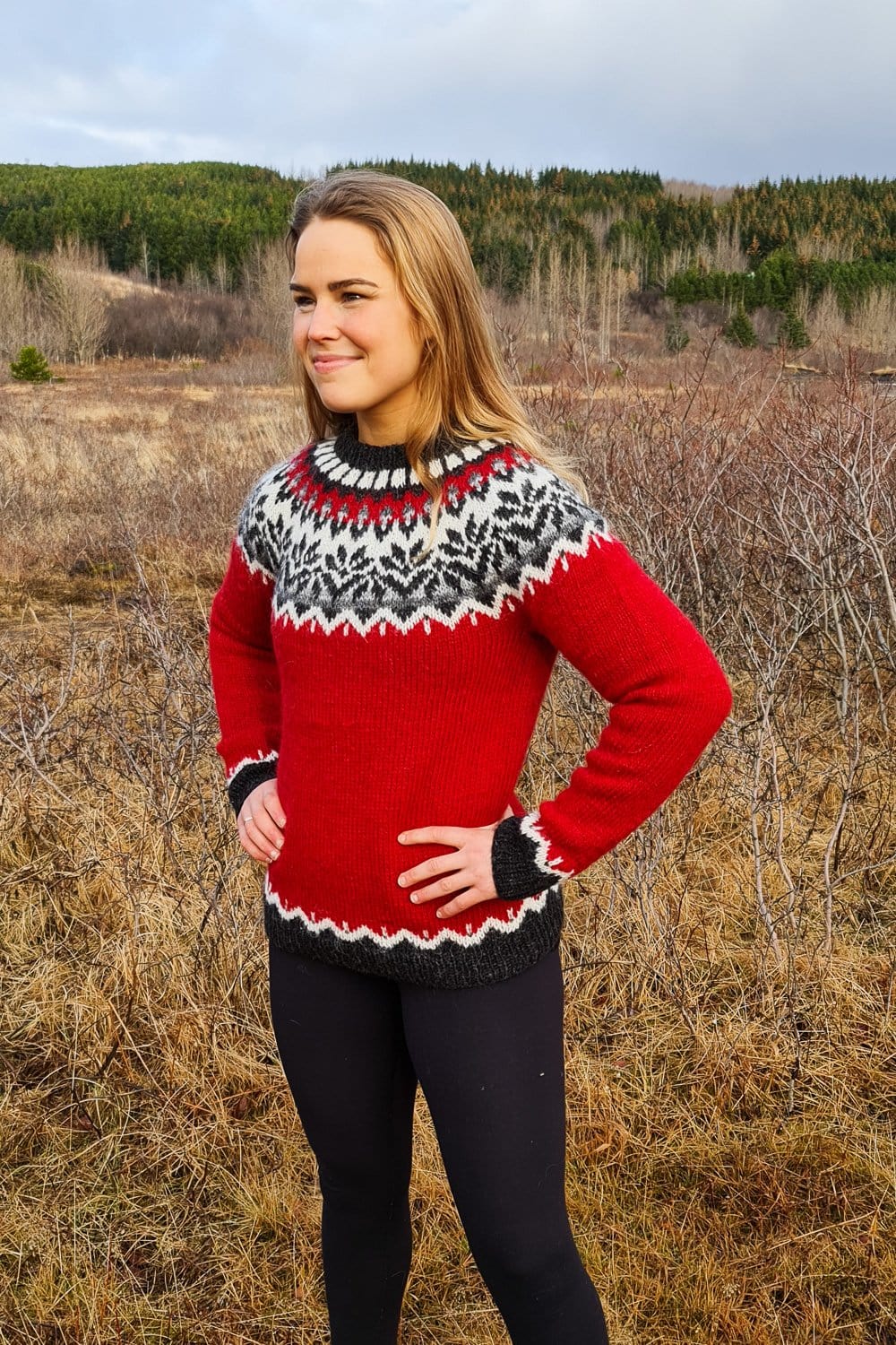 Gersemi - Icelandic Sweater -Red - icelandicstore.is