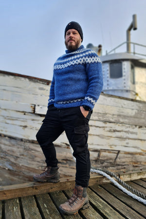 Hrólfur - Icelandic Sweater - Blue
