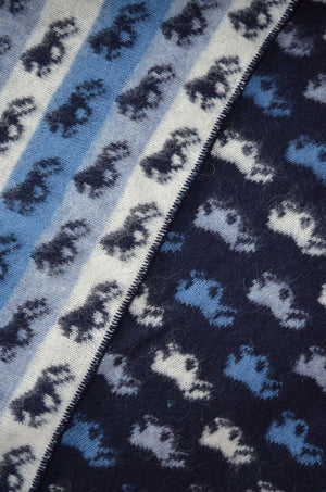 Icelandic Blanket - Blue with horses