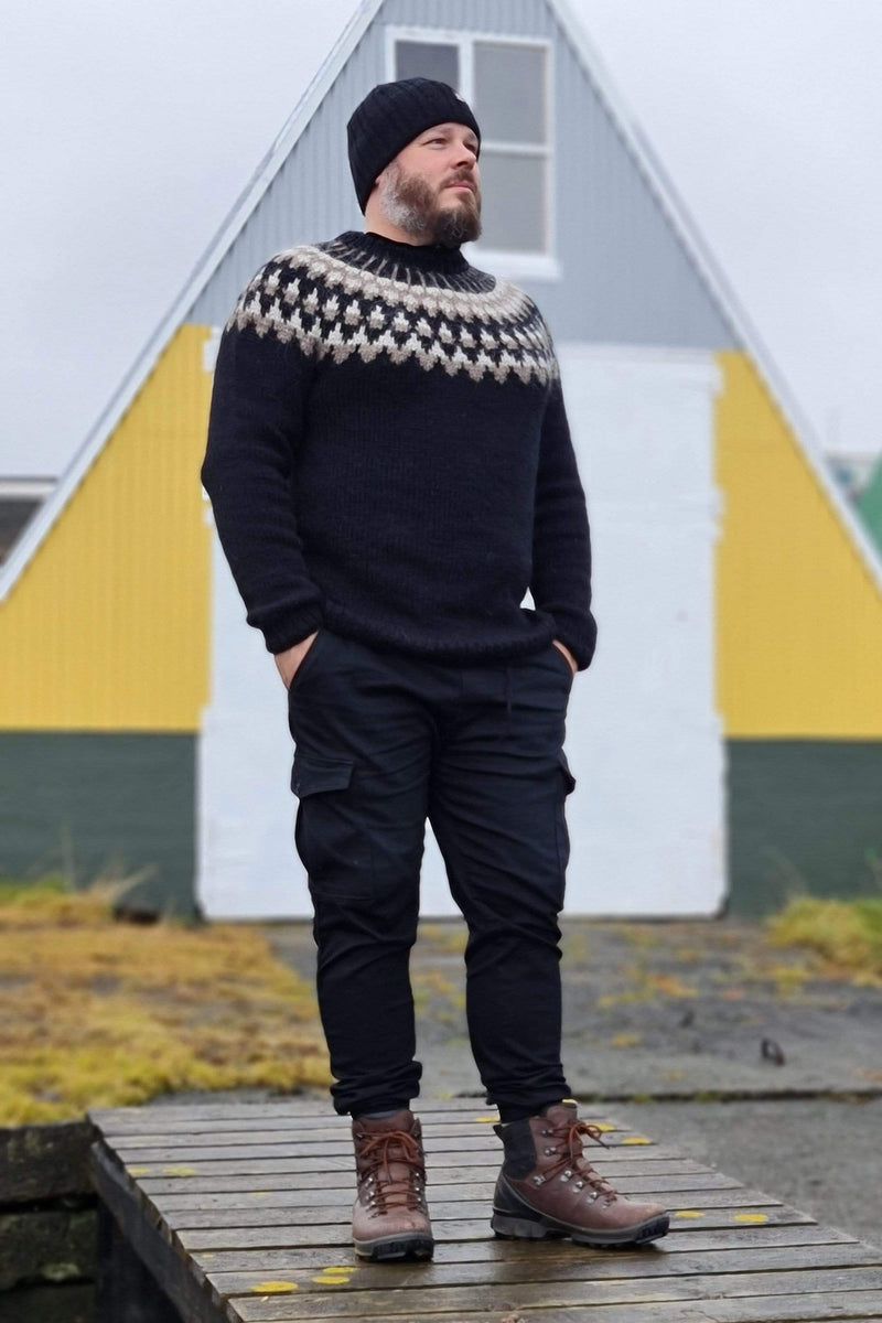 Kveldúlfur - Icelandic Sweater - Black - The Icelandic Store
