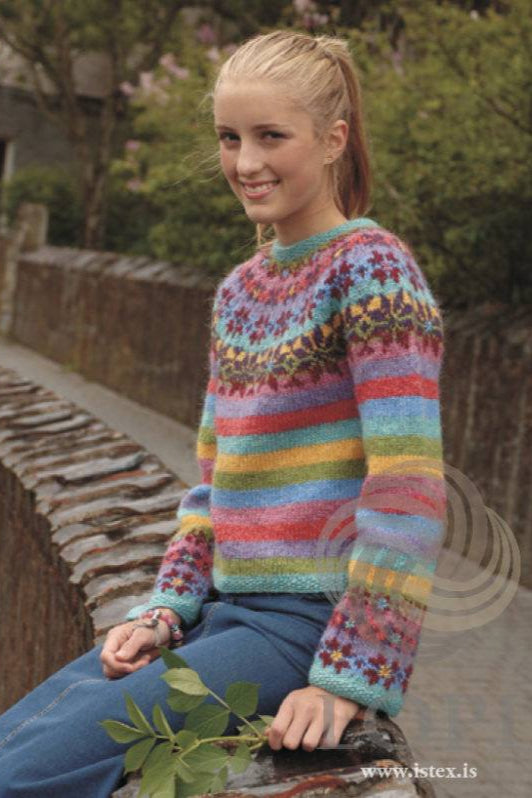 Fjör colorful wool sweater - Knitting Kit