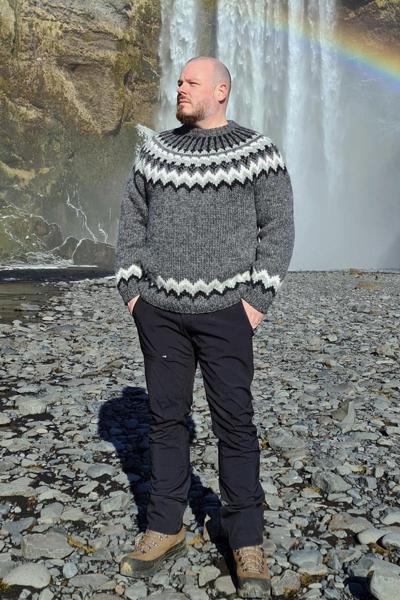 Máni - Icelandic Sweater - Dark Grey Heather - The Icelandic Store