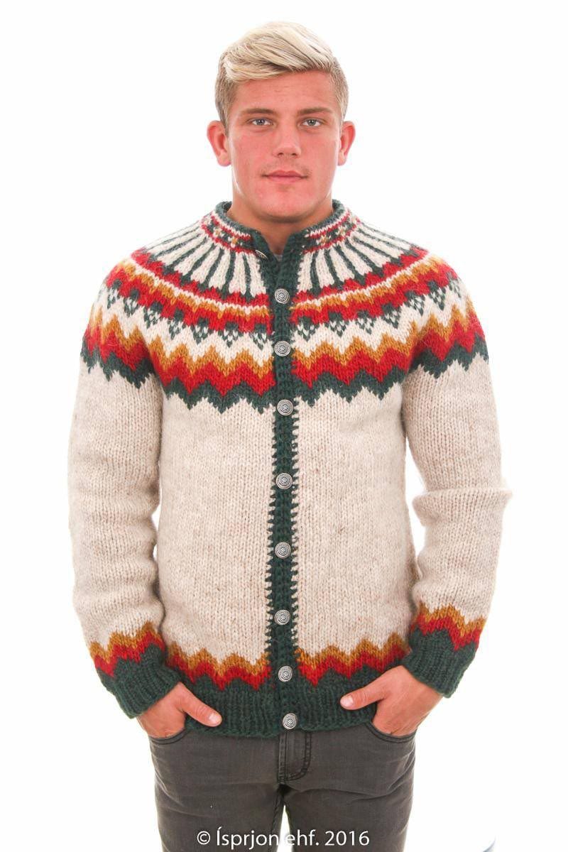 Mímir - Icelandic Cardigan Sweater - Beige - The Icelandic Store