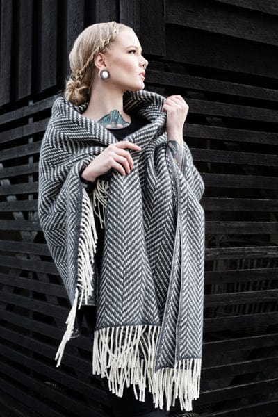Nordic Herringbone blanket Dark Grey