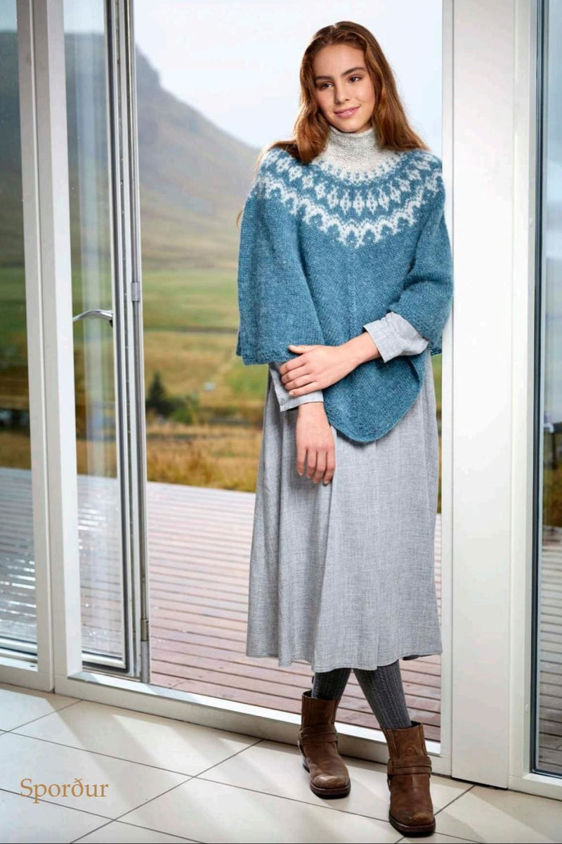Sporður - Bluegreen Poncho Knitting Kit