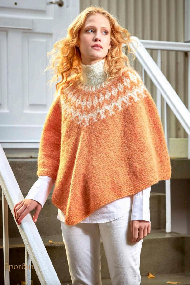 Sporður - Peach Poncho Woolen Knitting Kit