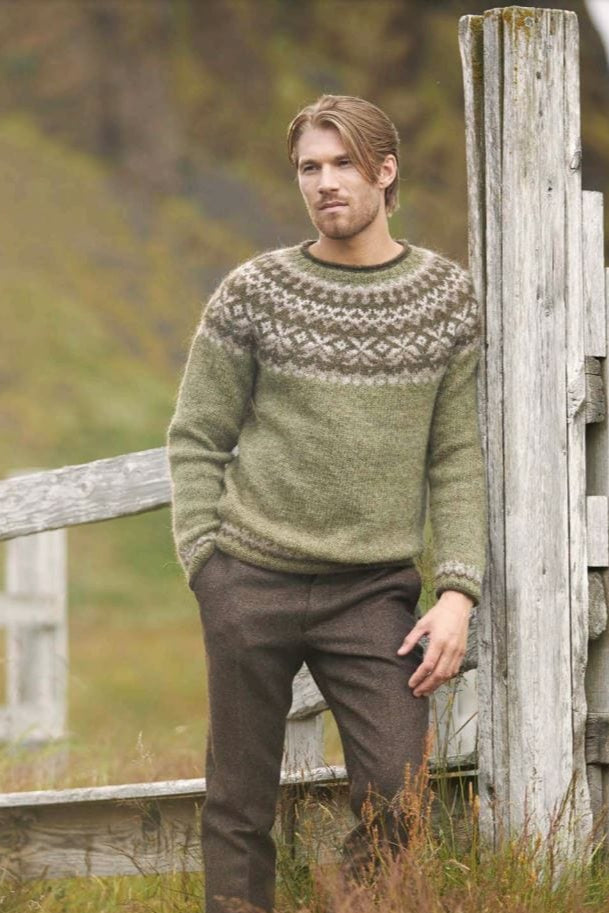 Wingbeats Green Lettlopi sweater - Knitting Kit