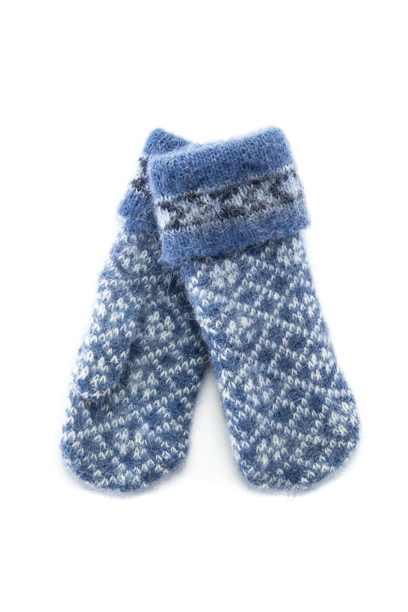Brushed Wool Mittens - Norwegian Blue - icelandicstore.is