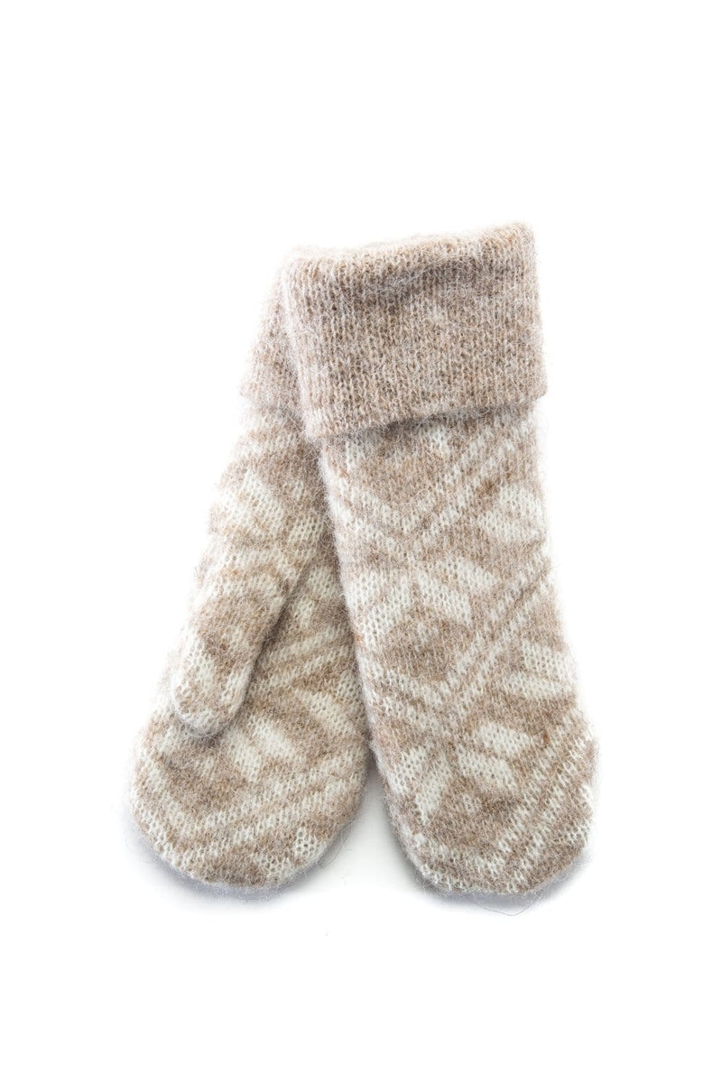 Brushed Wool Mittens - Beige - icelandicstore.is
