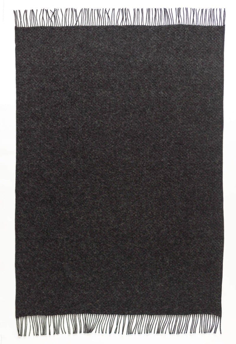 Alafoss Wool Blanket 2000 - Tinna, One color Black Icelandic Wool blanket