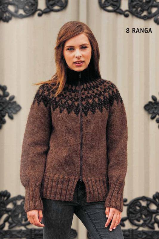 RANGA BROWN Cardigan wool sweater - Knitting Kit