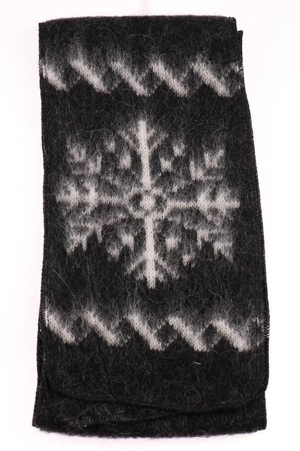 Brushed Wool - Black / Snowflakes - icelandicstore.is