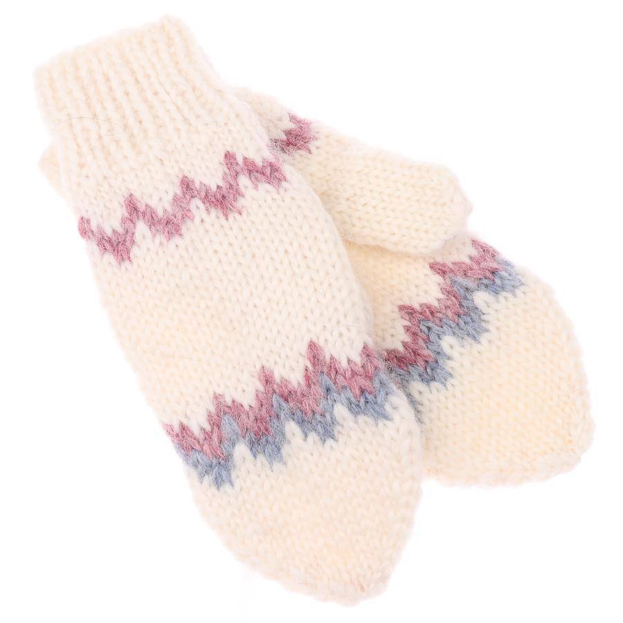 Handknit Wool Mittens - White - icelandicstore.is