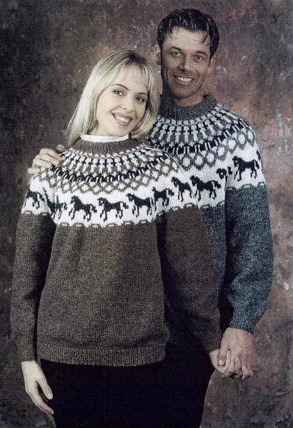 Free Icelandic Horse Sweater knitting pattern Horses