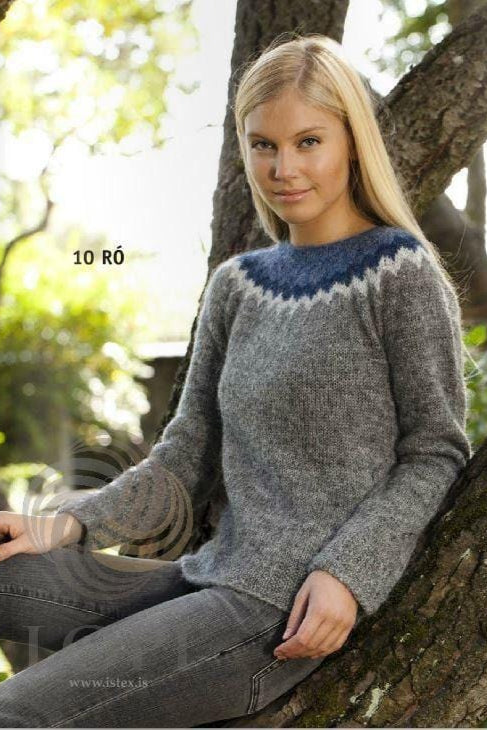 QUIET Grey/Blue wool sweater - Knitting Kit