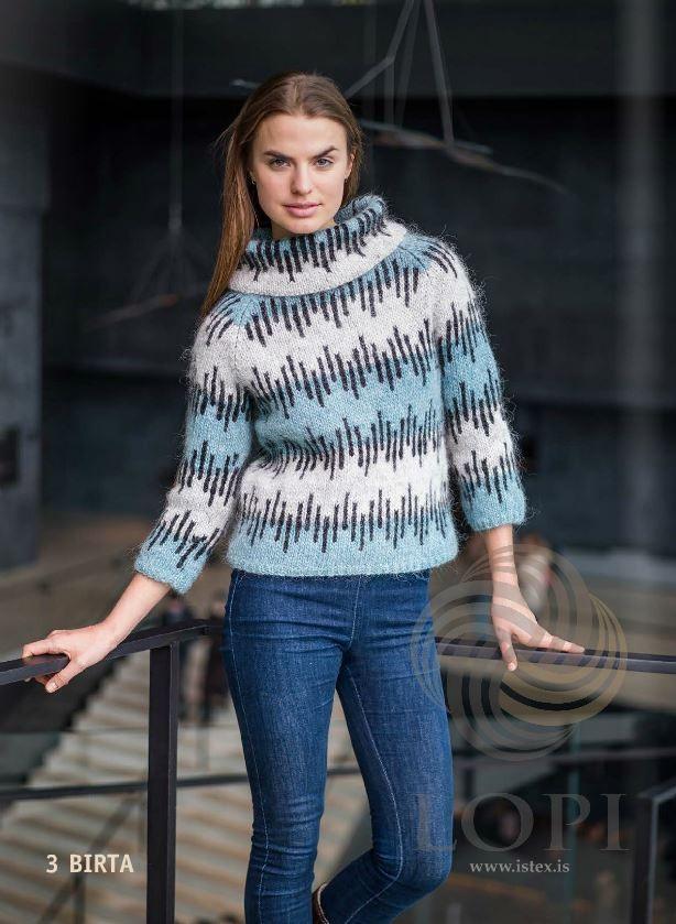 BIRTA Turquoise wool sweater - Knitting Kit